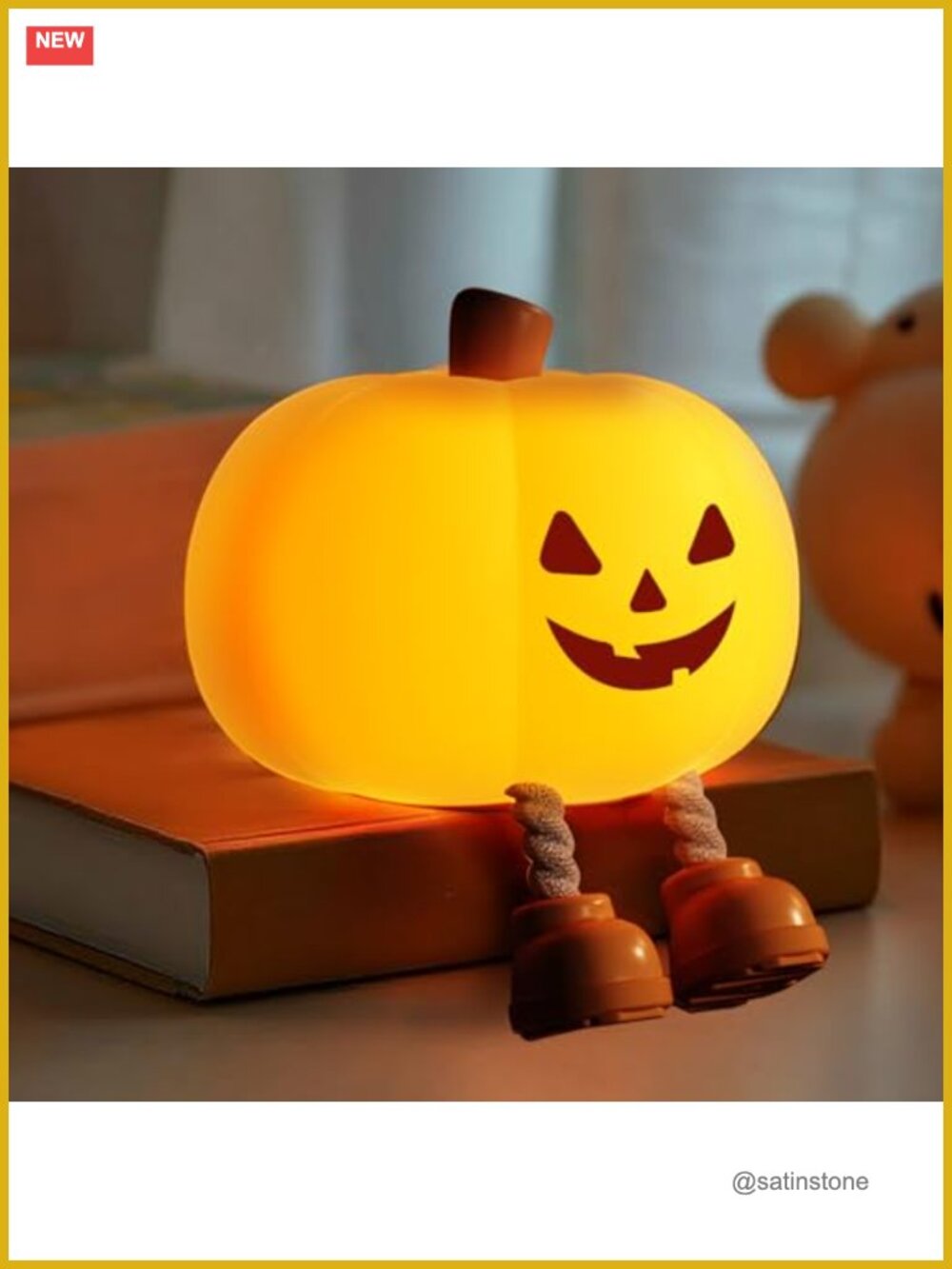 Squishy Pumpkin Night Light Rechargeable Touch Dimmable Silicone LED for Kids
